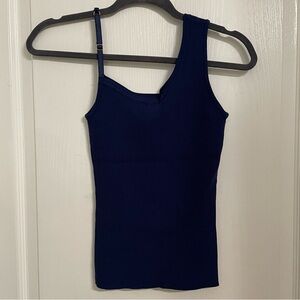 525 America TRUE NAVY Blue Asymmetric One Shoulder Tank Top XS